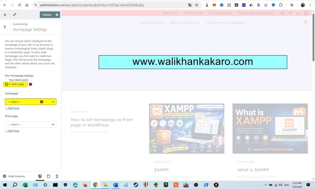 How to set homepage as the front page in WordPress 3