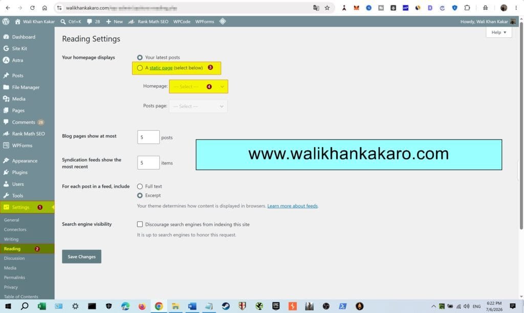How to set homepage as the front page in WordPress 4