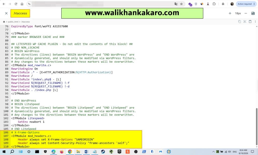 How to protect from clickjacking in WordPress 3