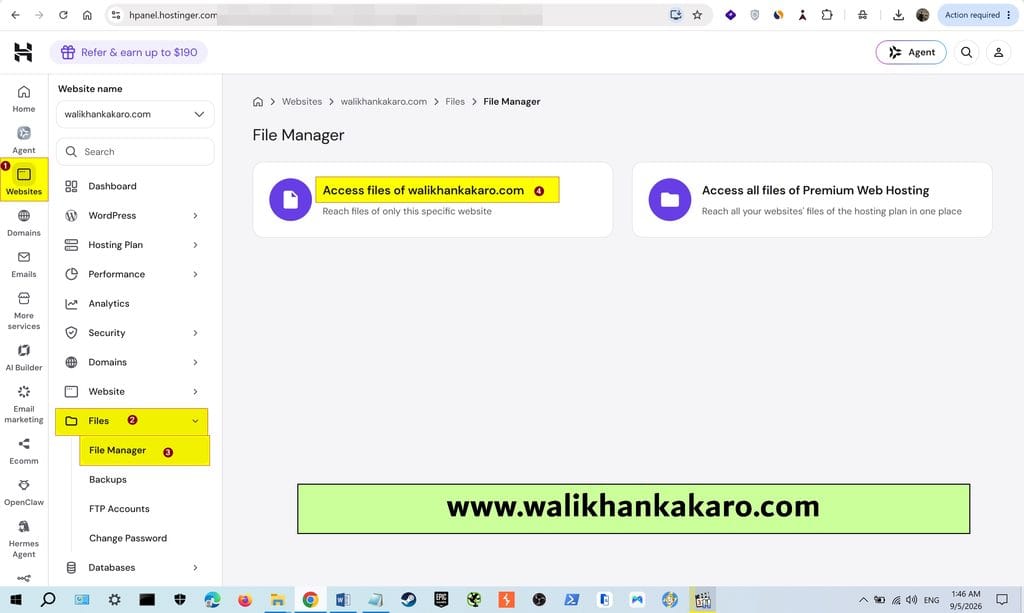 How to fix a 500 error on Hostinger 2