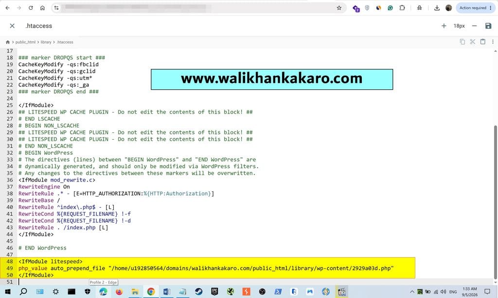 How to fix a 500 error on Hostinger 4