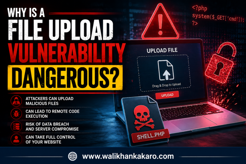 Why is a file upload vulnerability dangerous