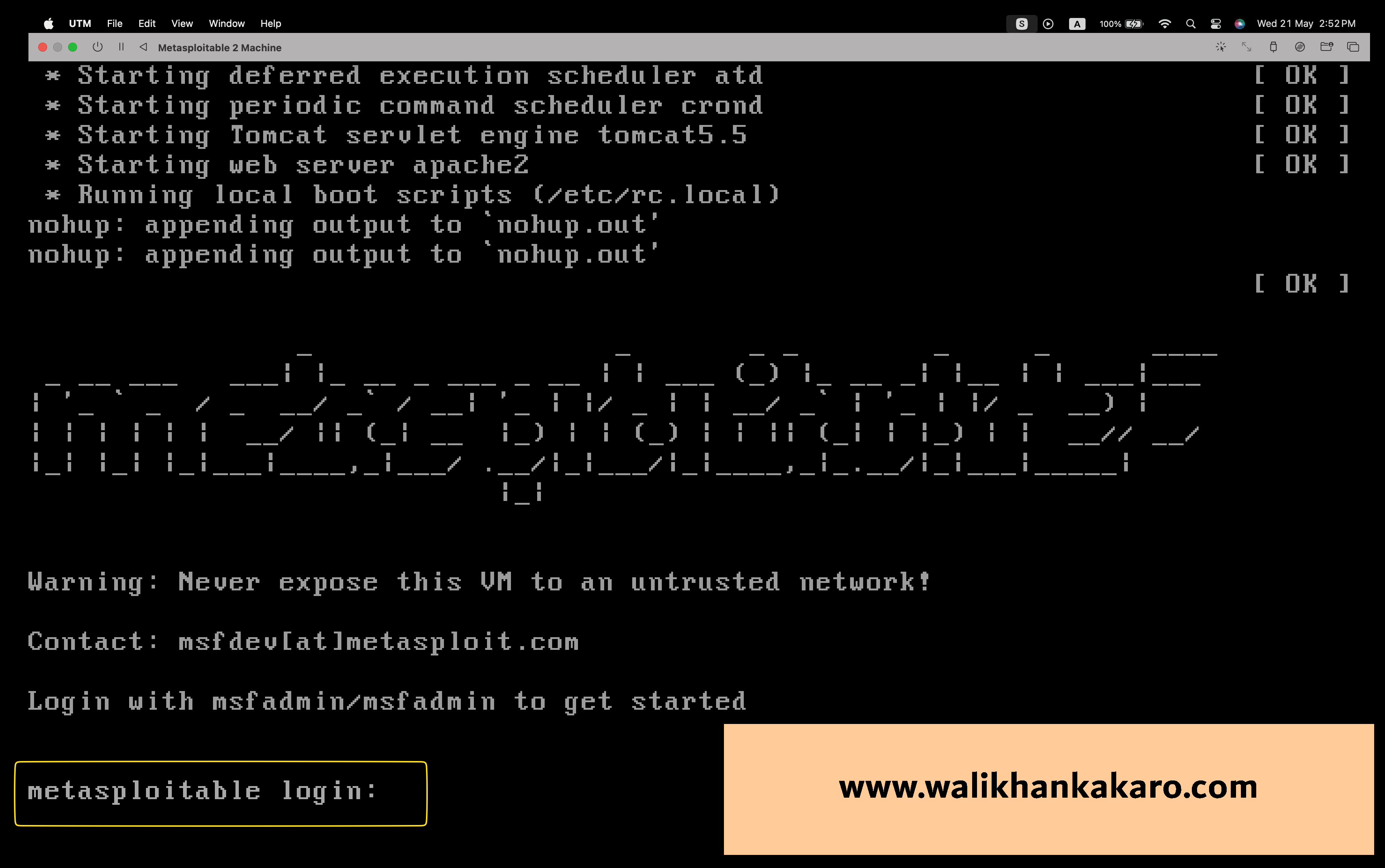Install Metasploitable 2 Machine on a MacBook 12