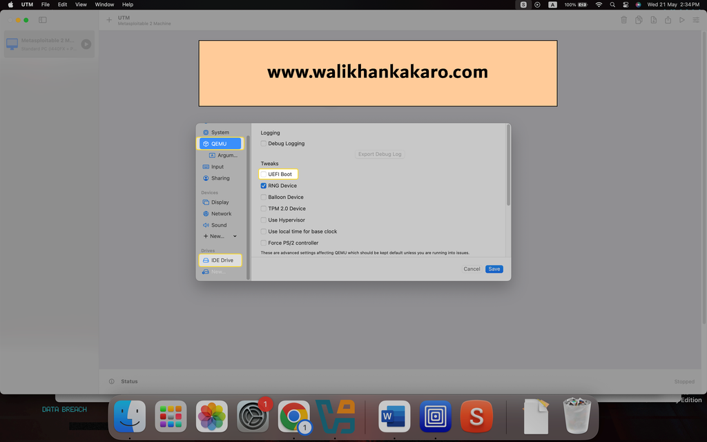 Install Metasploitable 2 Machine on a MacBook 8