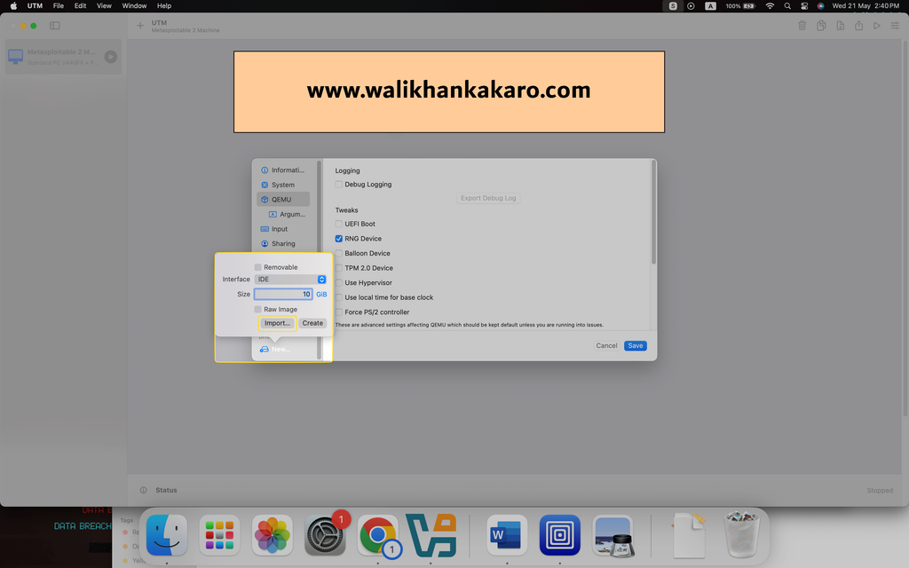 Install Metasploitable 2 Machine on a MacBook 9